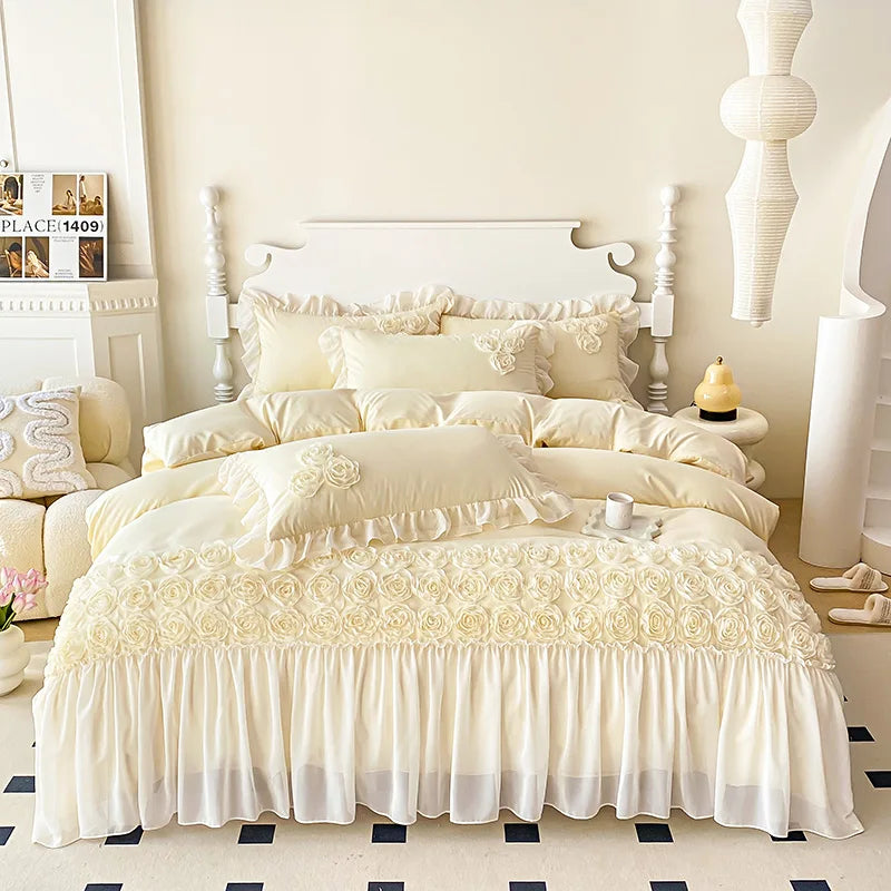 Prinzessinnen Bettwäsche – Mikrofaser Stickerei – 3er Set