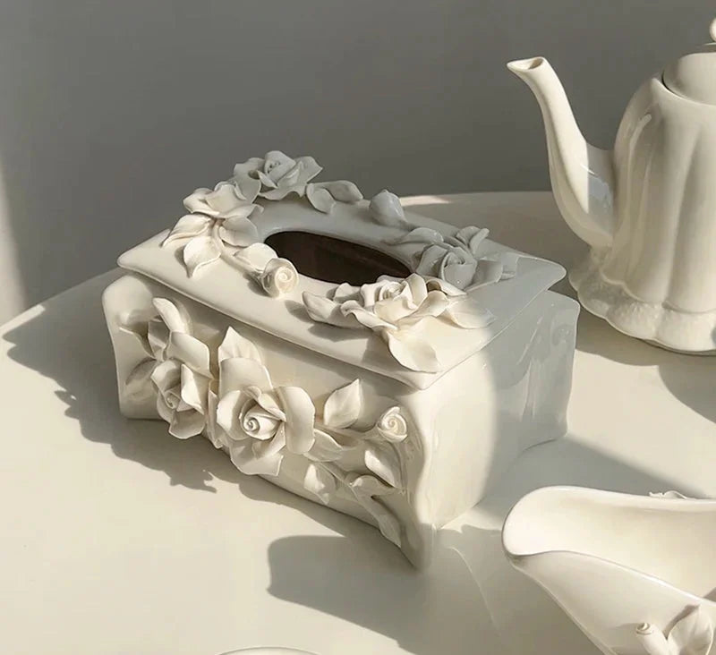 Vintage Keramik Kaffeeset – Handgepresstes Porzellan