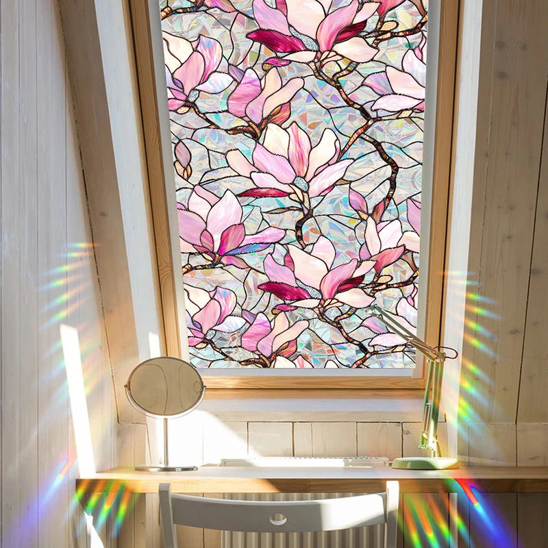 Sichtschutz Fensterfolie – Rosa Blumendesign – 43x200CM