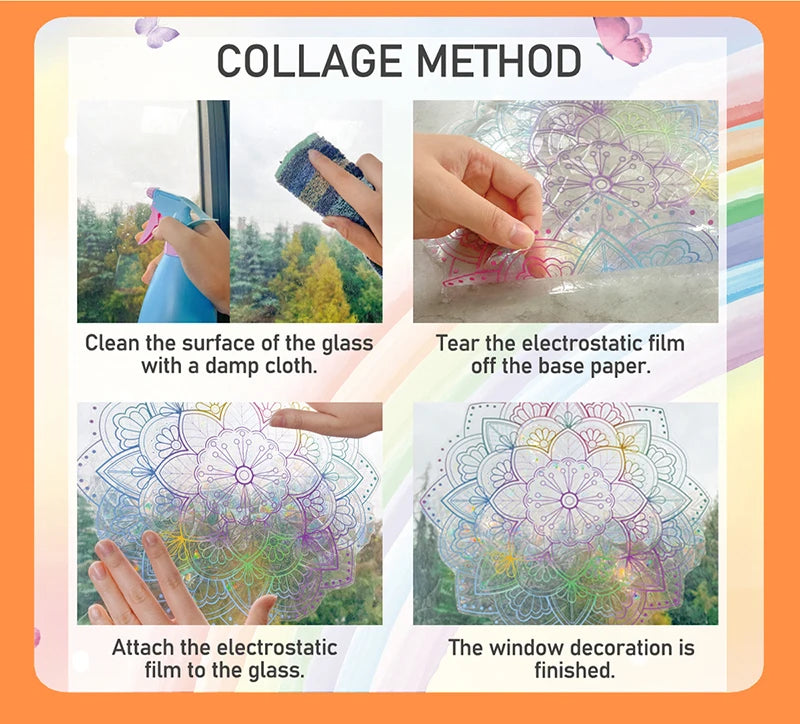 Sichtschutz Fensterfolie – Rosa Blumendesign – 43x200CM