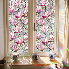 Sichtschutz Fensterfolie – Rosa Blumendesign – 43x200CM