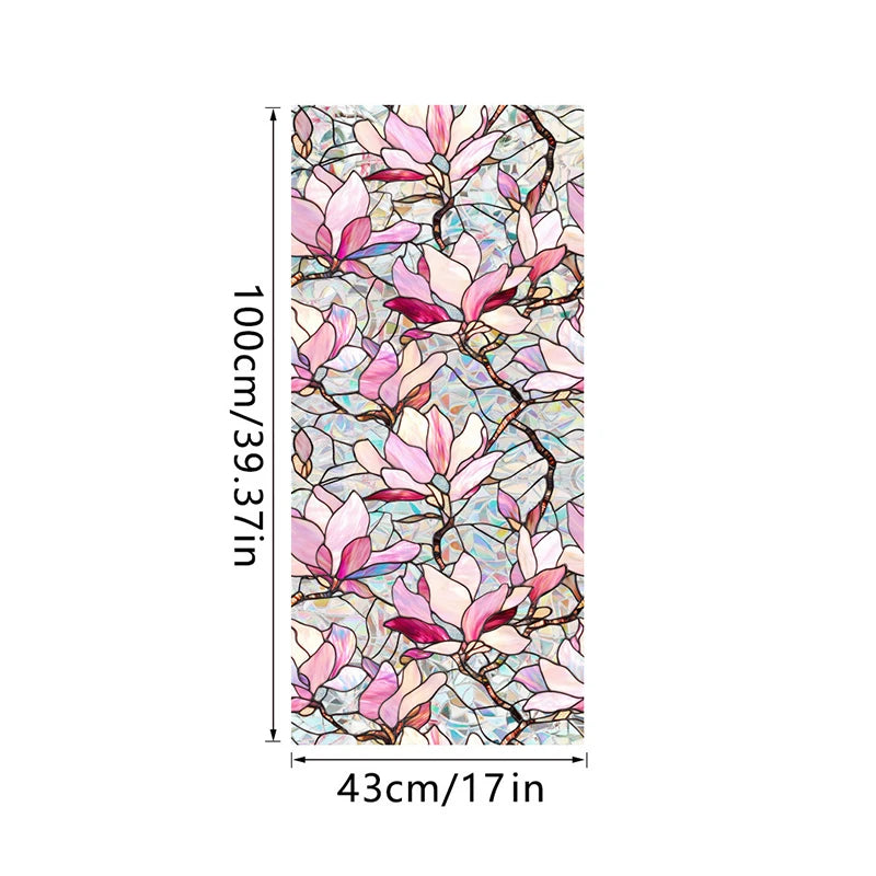 Sichtschutz Fensterfolie – Rosa Blumendesign – 43x200CM
