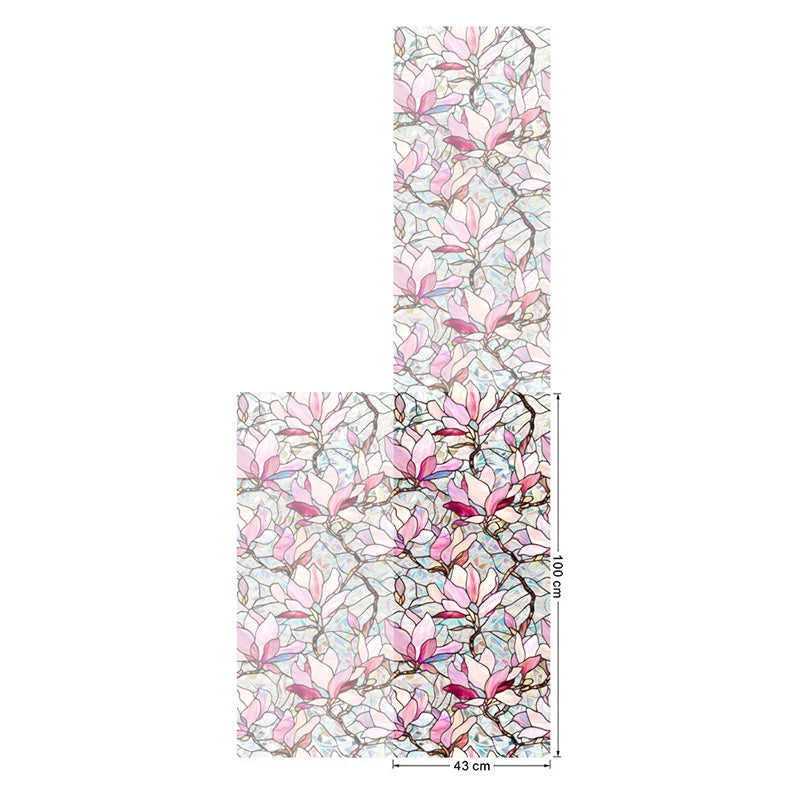Sichtschutz Fensterfolie – Rosa Blumendesign – 43x200CM