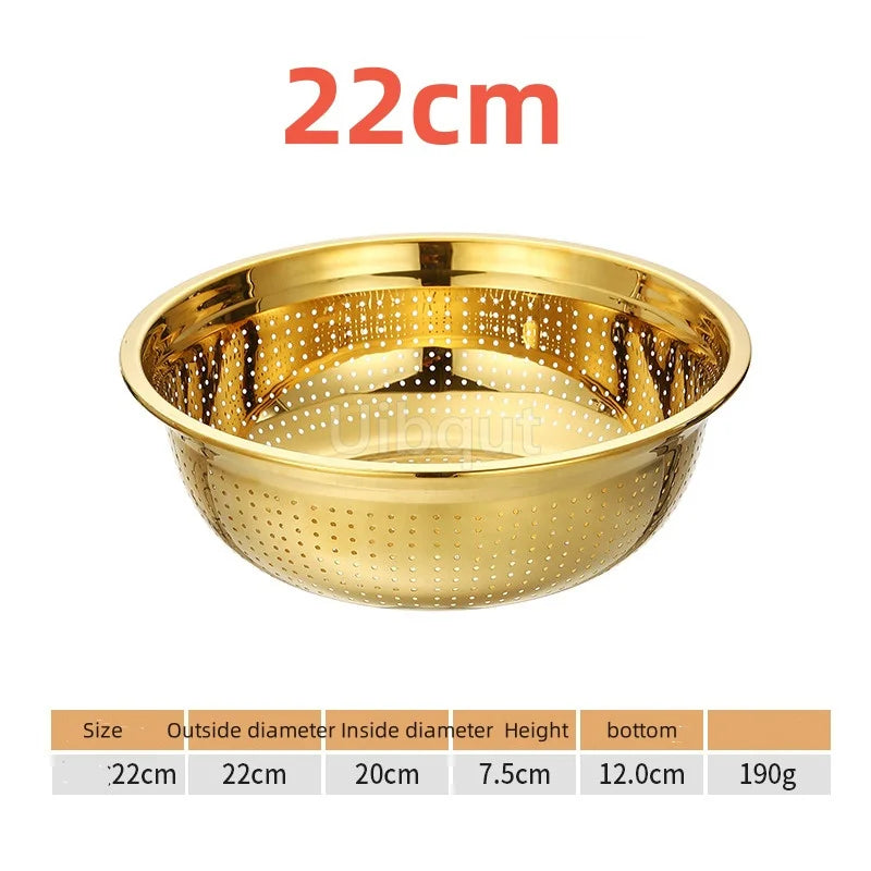 Sieb – Goldener Edelstahl – Verschiedene Grössen