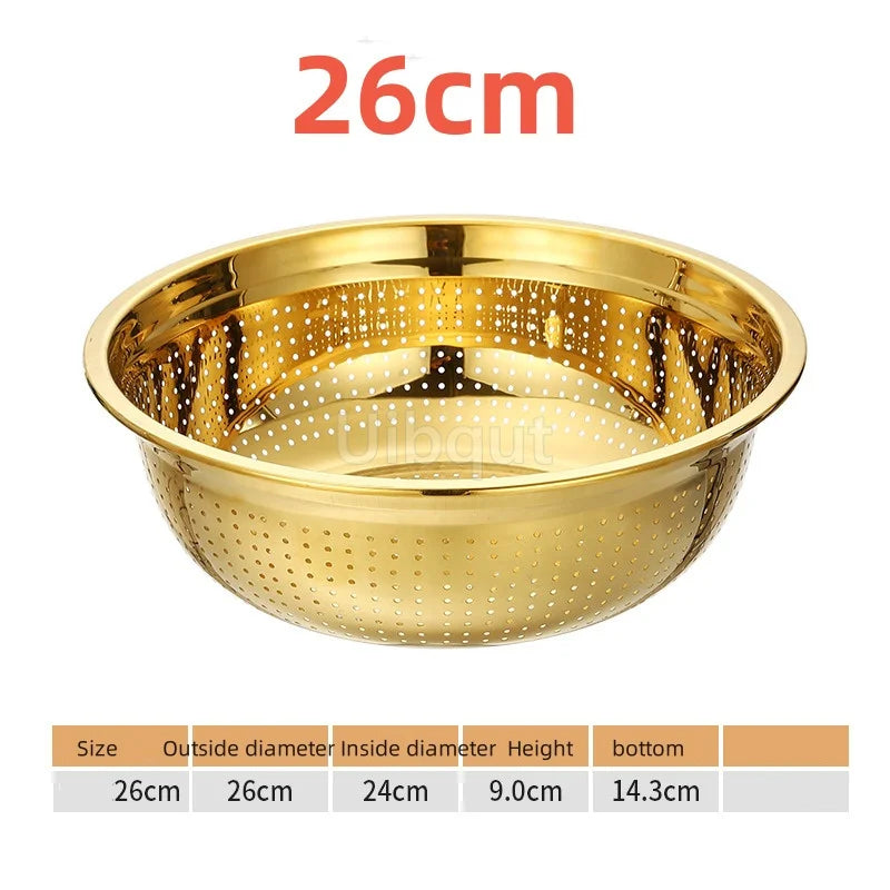 Sieb – Goldener Edelstahl – Verschiedene Grössen