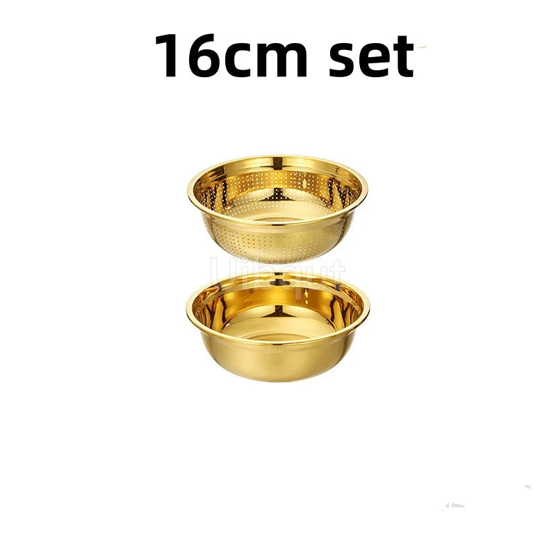 Sieb – Goldener Edelstahl – Verschiedene Grössen