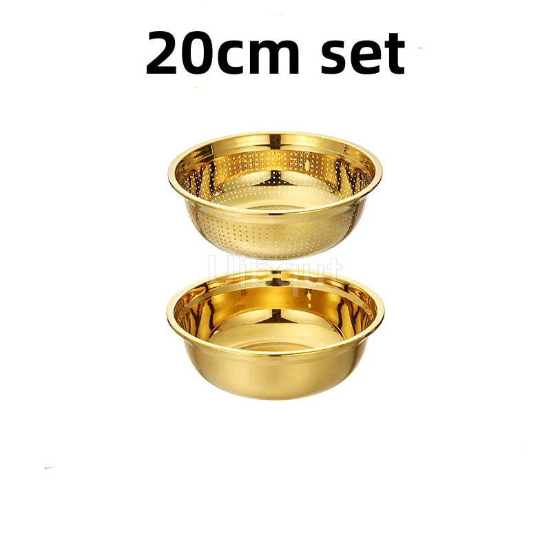 Sieb – Goldener Edelstahl – Verschiedene Grössen