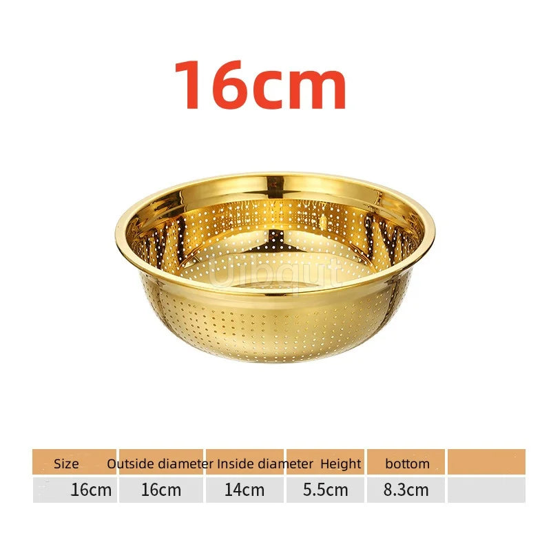 Sieb – Goldener Edelstahl – Verschiedene Grössen