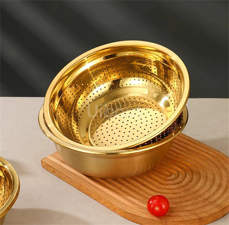 Sieb – Goldener Edelstahl – Verschiedene Grössen