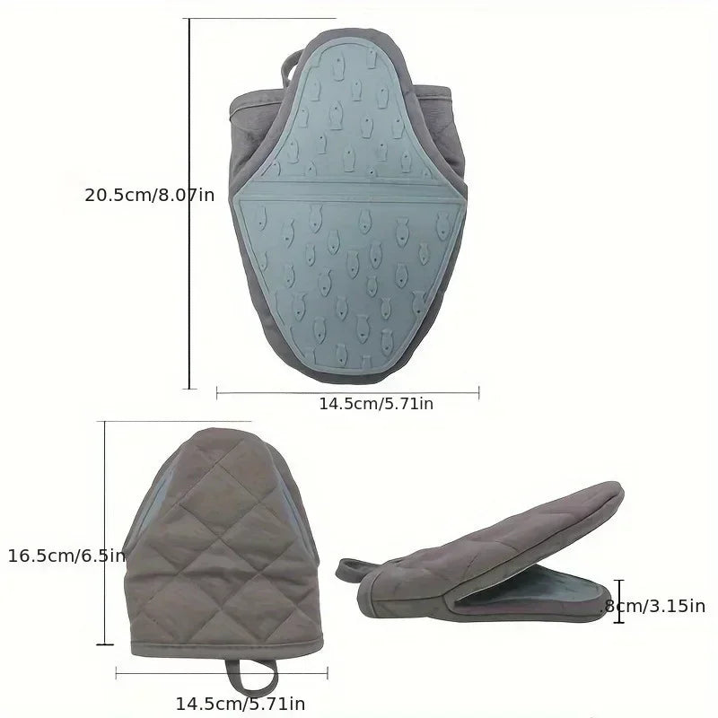 Silikon Ofenhandschuhe – Baumwollfutter – Hitzebeständiger Griff