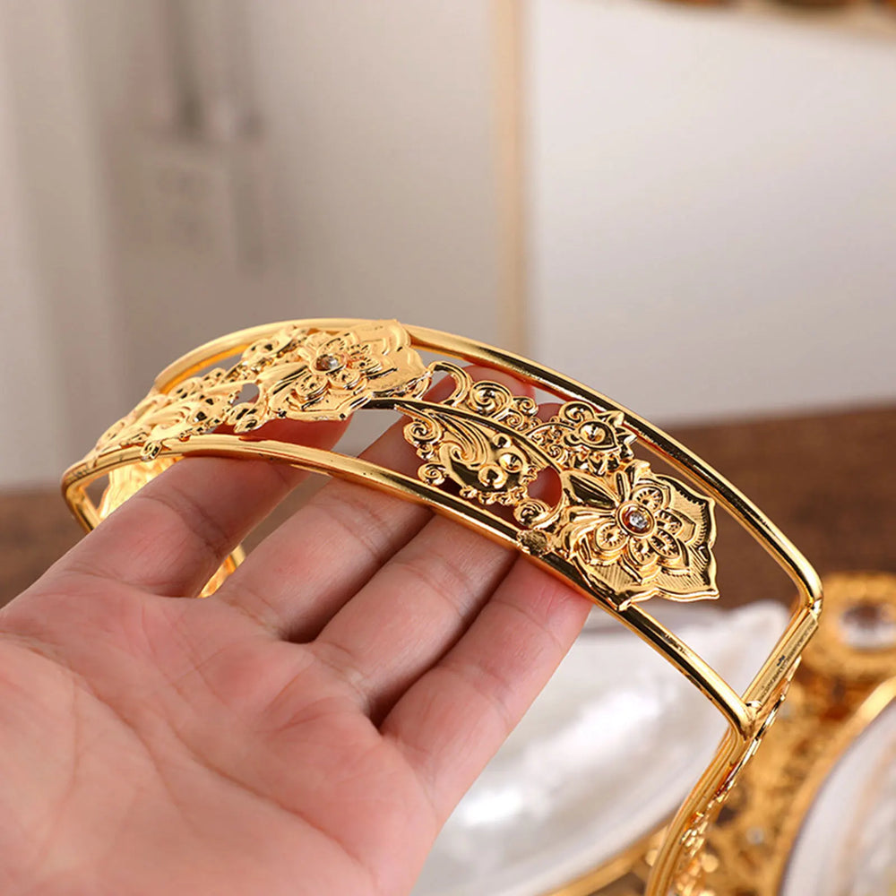 Snacktablett – Metall Blumendesign – 46cm