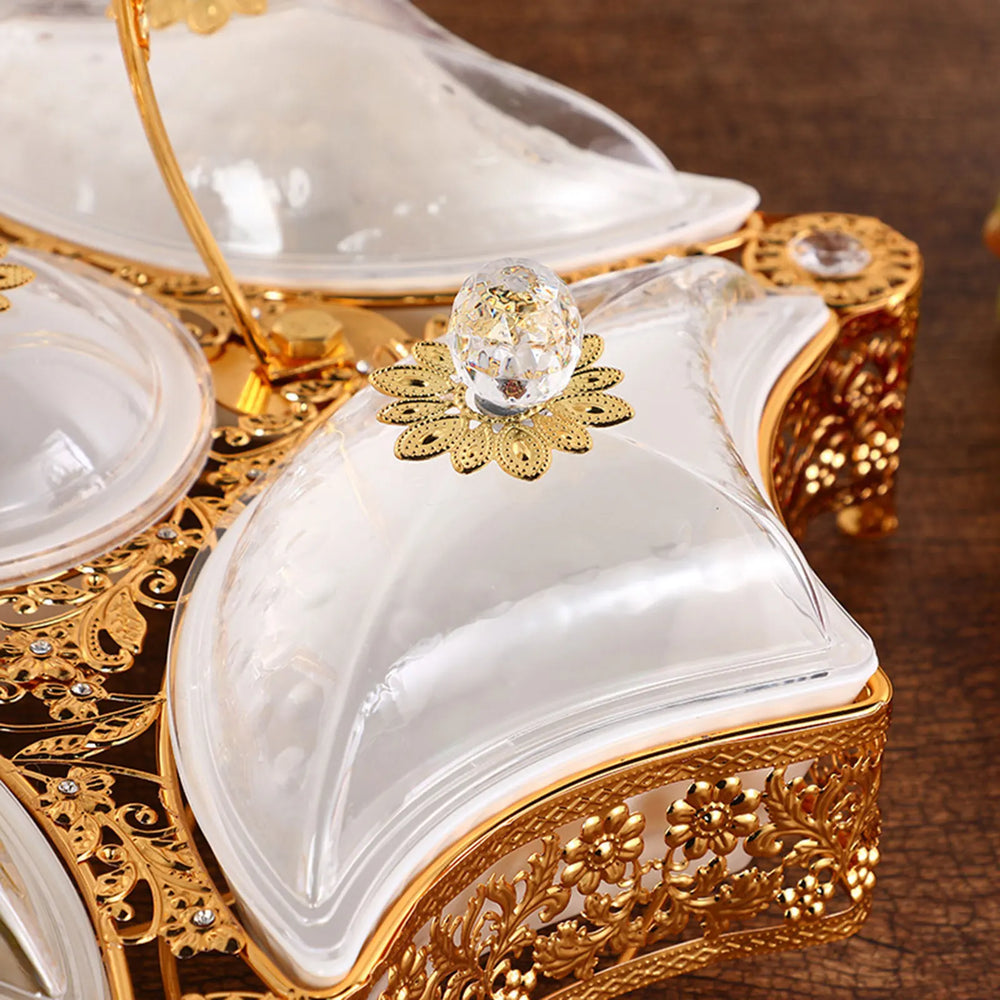 Snacktablett – Metall Blumendesign – 46cm