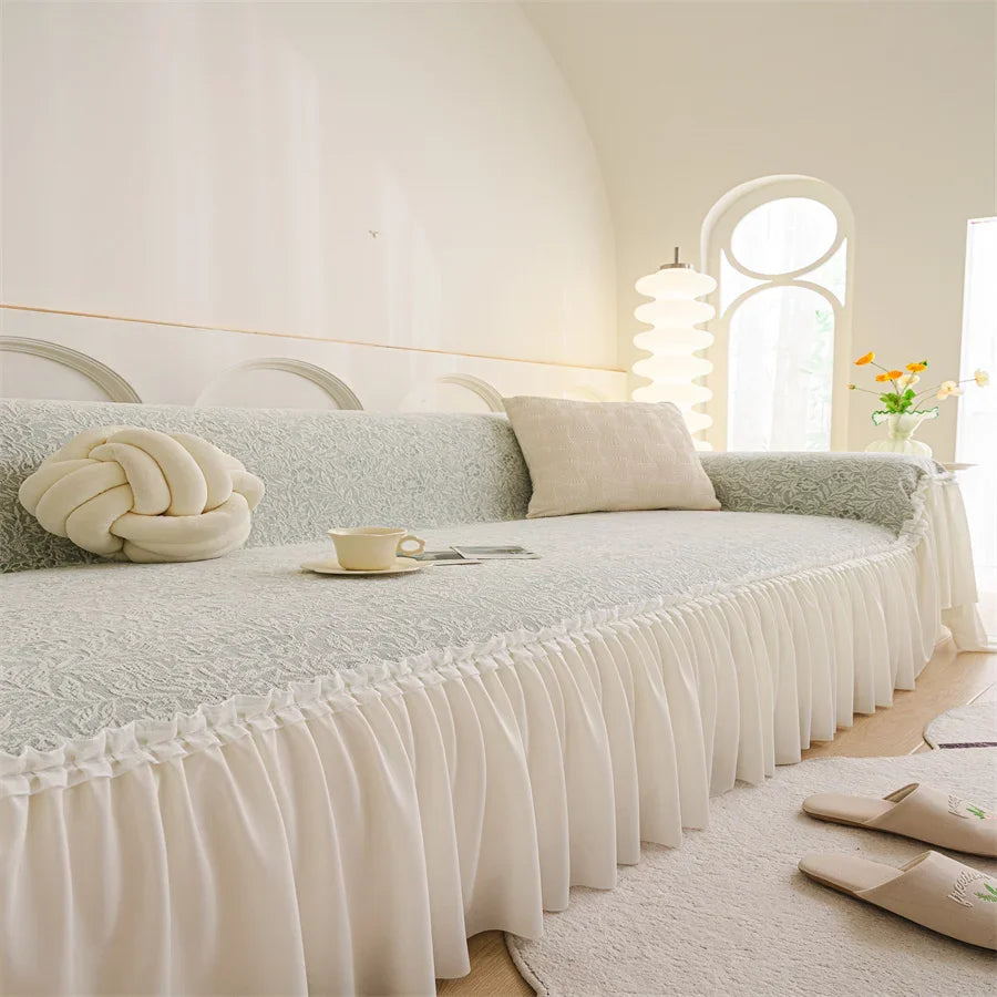 Sofabezug – Leichte Luxus-Strickdecke – Komplett L-Form 180x300cm