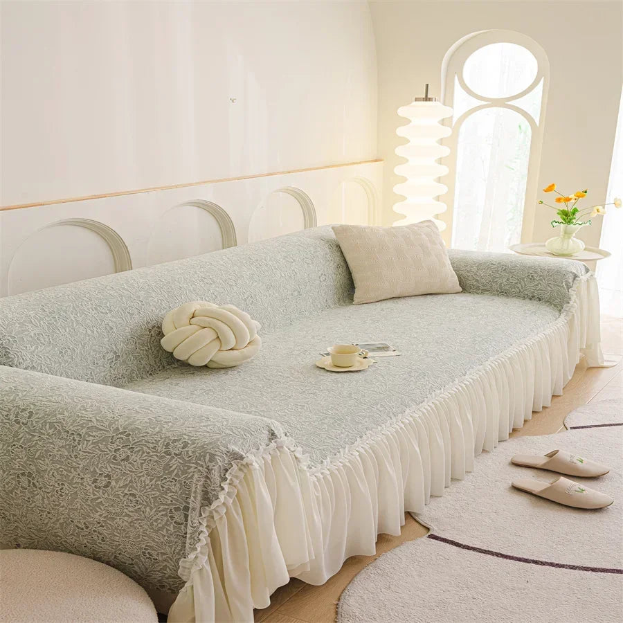 Sofabezug – Leichte Luxus-Strickdecke – Komplett L-Form 180x300cm