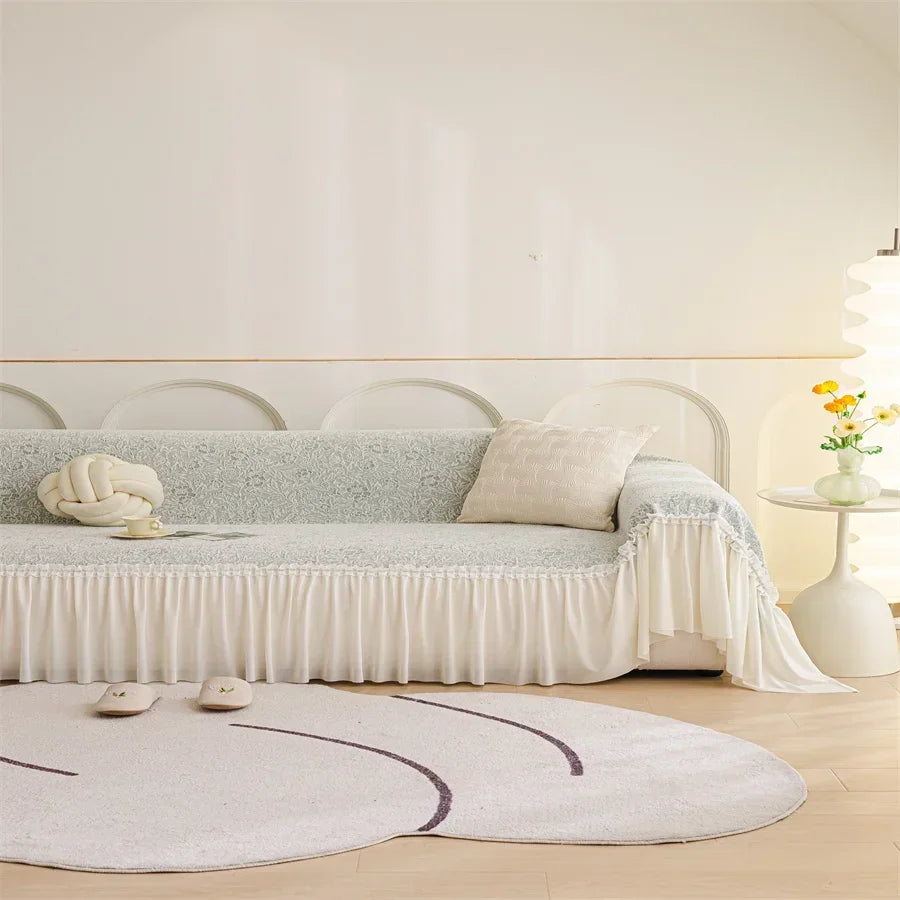 Sofabezug – Leichte Luxus-Strickdecke – Komplett L-Form 180x300cm
