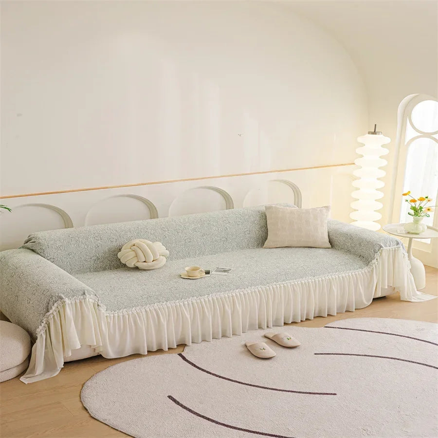 Sofabezug – Leichte Luxus-Strickdecke – Komplett L-Form 180x300cm