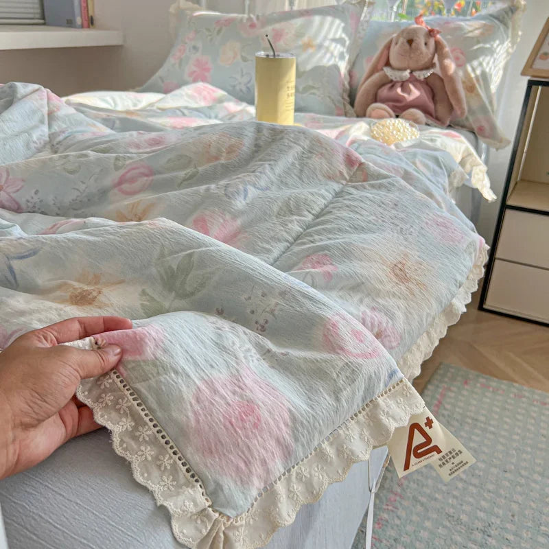 Handgefertigte Sommersteppdecke aus Baumwolle in Farbe 4, Grösse 150x200 cm oder 200x230 cm