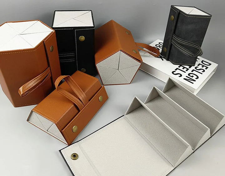 Sonnenbrillen Aufbewahrung – PU Leder Multi-Steckplatz Organizer