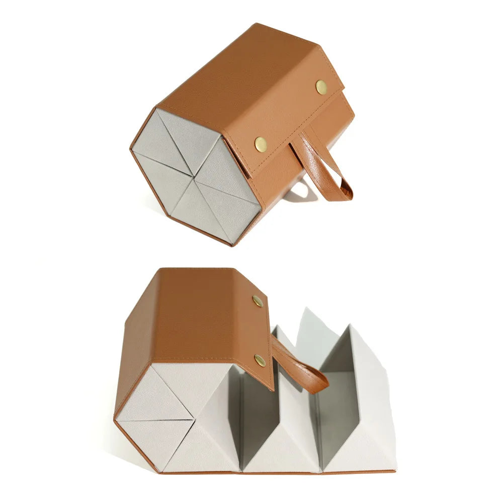 Sonnenbrillen Aufbewahrung – PU Leder Multi-Steckplatz Organizer