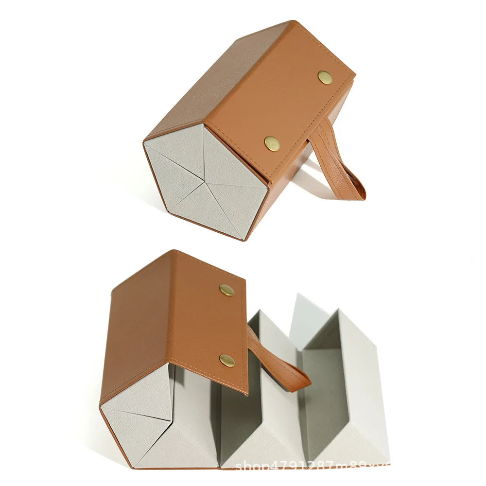 Sonnenbrillen Aufbewahrung – PU Leder Multi-Steckplatz Organizer