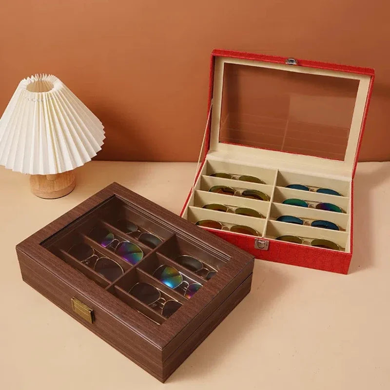 Sonnenbrillen Aufbewahrungsbox – Vintage Leder – 35x35x10cm