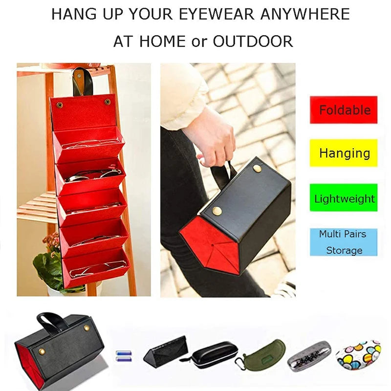 Sonnenbrillenorganizer - PU-Leder Design - 16.5x12.5cm