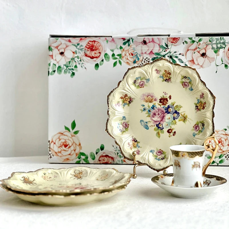 Speiseteller – Vintage Keramik – Blumenmuster 20,5cm