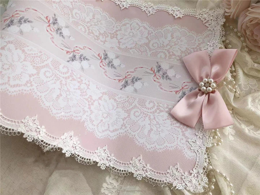 Spitzen-Tischläufer aus Polyester, französisches Rosenmuster, Farbe: Weiss, Grösse: 30x200cm