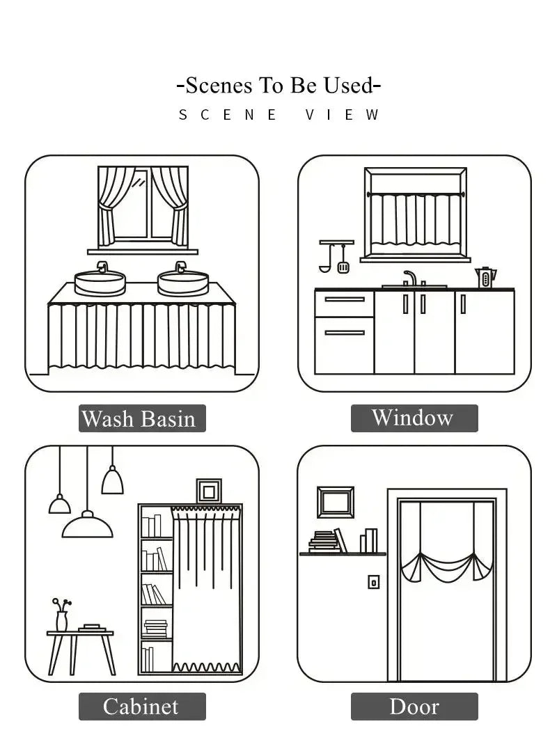 Spitzenbesatz-Vorhang – Rustikal Bestickt – 150x90cm