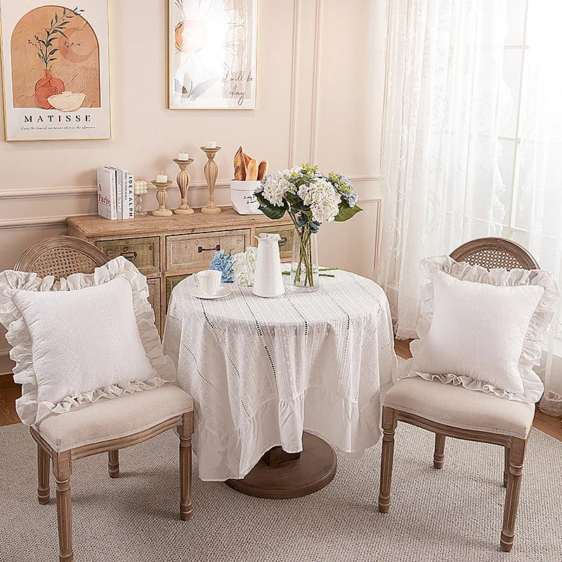 Spitzenbestickte Kissenbezüge – 100% Baumwolle – Schlafzimmer-Deko