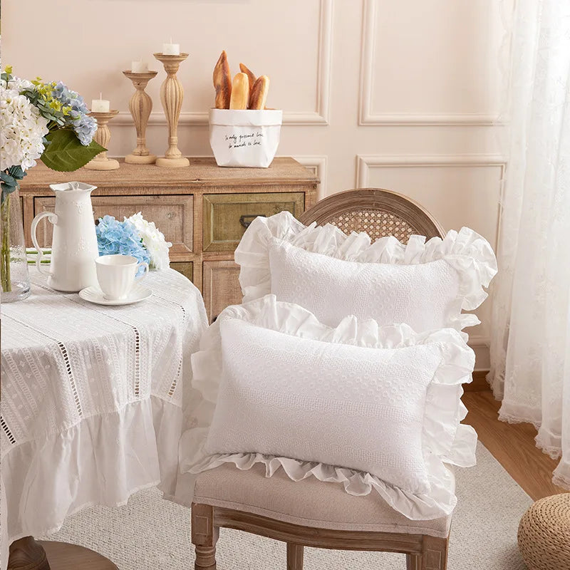 Spitzenbestickte Kissenbezüge – 100% Baumwolle – Schlafzimmer-Deko