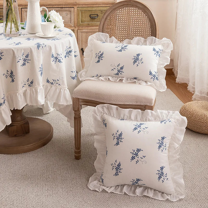 Spitzenbestickte Kissenbezüge – 100% Baumwolle – Schlafzimmer-Deko