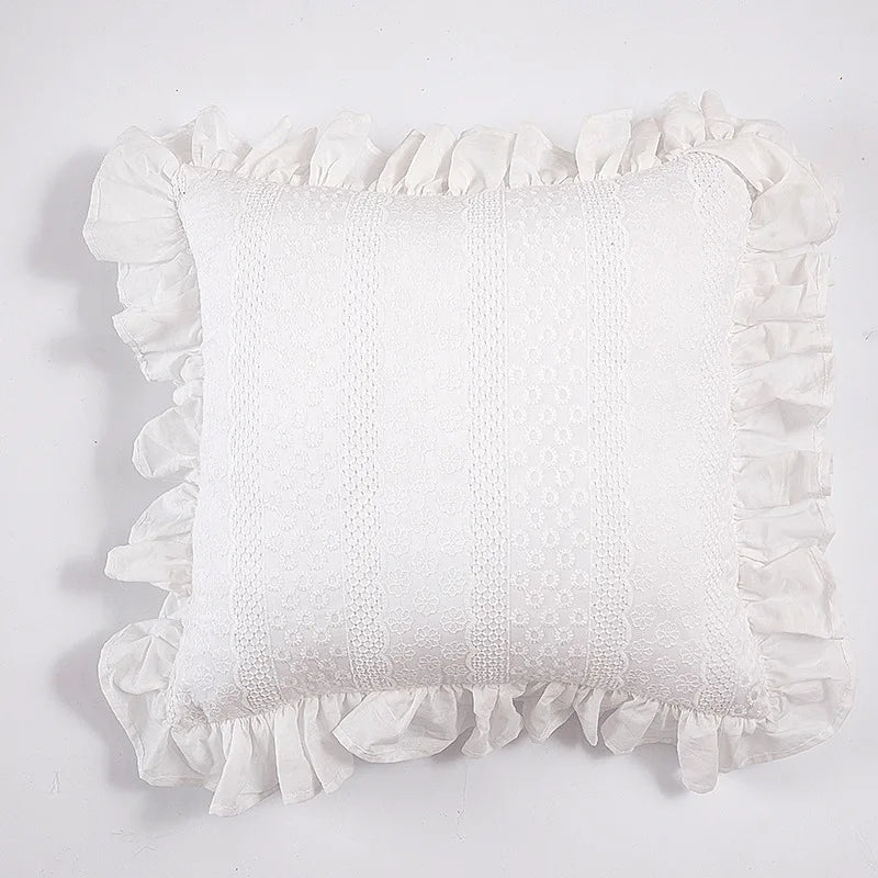 Spitzenbestickte Kissenbezüge – 100% Baumwolle – Schlafzimmer-Deko