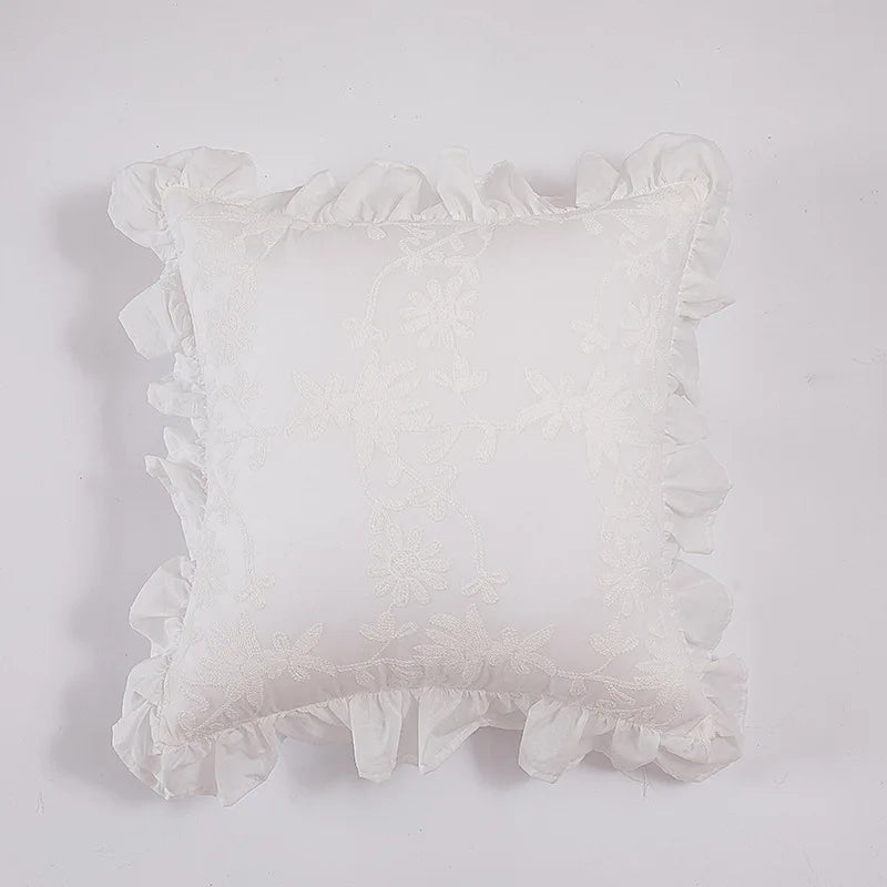 Spitzenbestickte Kissenbezüge – 100% Baumwolle – Schlafzimmer-Deko