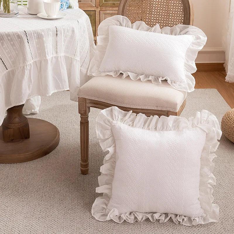 Spitzenbestickte Kissenbezüge – 100% Baumwolle – Schlafzimmer-Deko