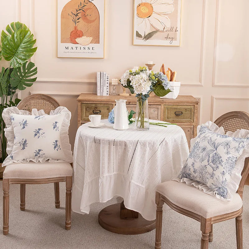 Spitzenbestickte Kissenbezüge – 100% Baumwolle – Schlafzimmer-Deko