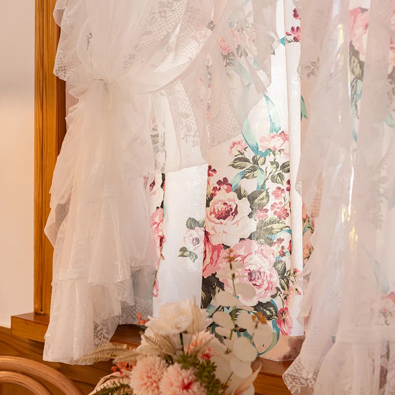 Spitzenvorhänge – Französische Pastorale – W150cmxH200cm