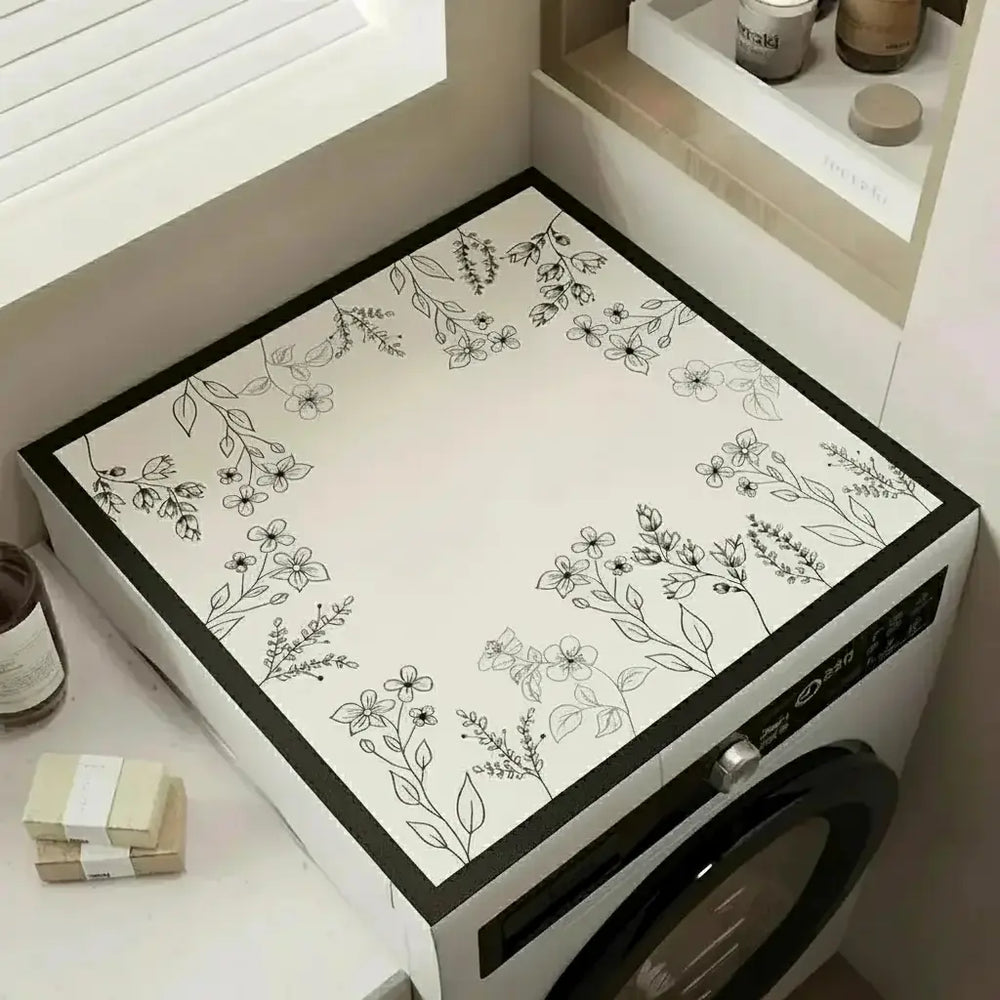 Blumige Staubschutzabdeckung aus Diatom-Schlamm in Retro Blumen Design, 50x50 cm