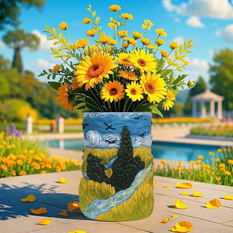 Sternennacht Pflanztopf – Harz Design für Moderne Räume