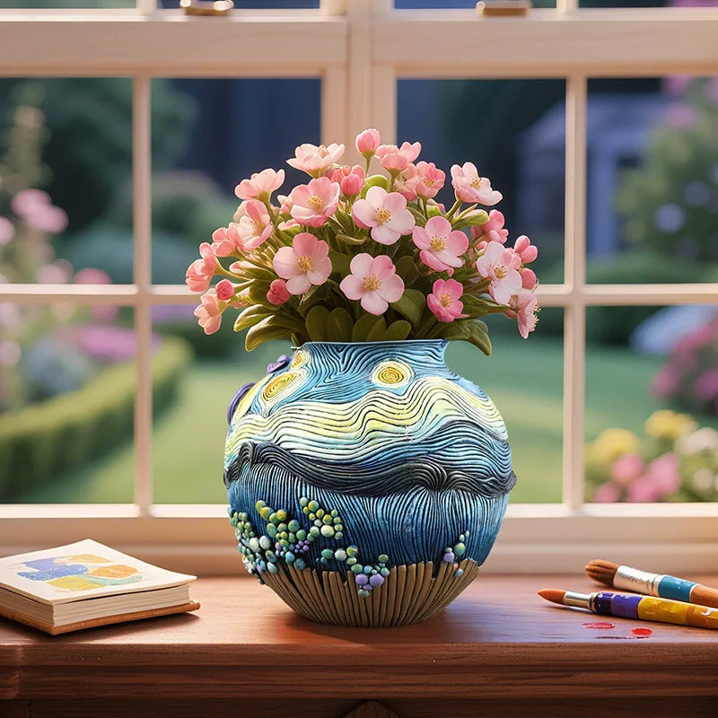 Sternennacht Pflanztopf – Harz Design für Moderne Räume