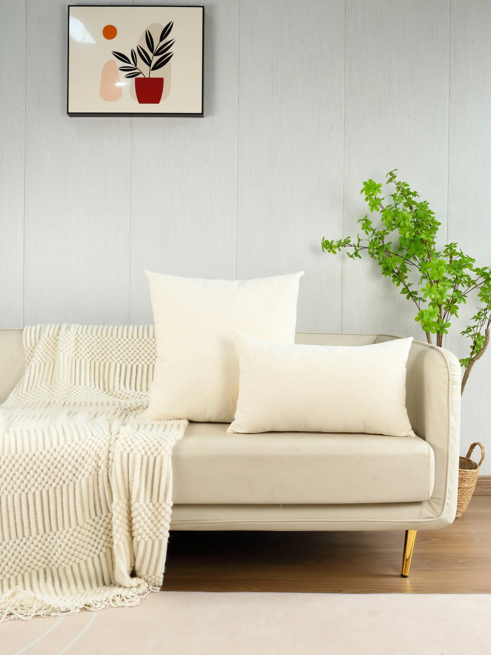 Stickerei Kissenbezug – Florales Polyester – 50x50 cm