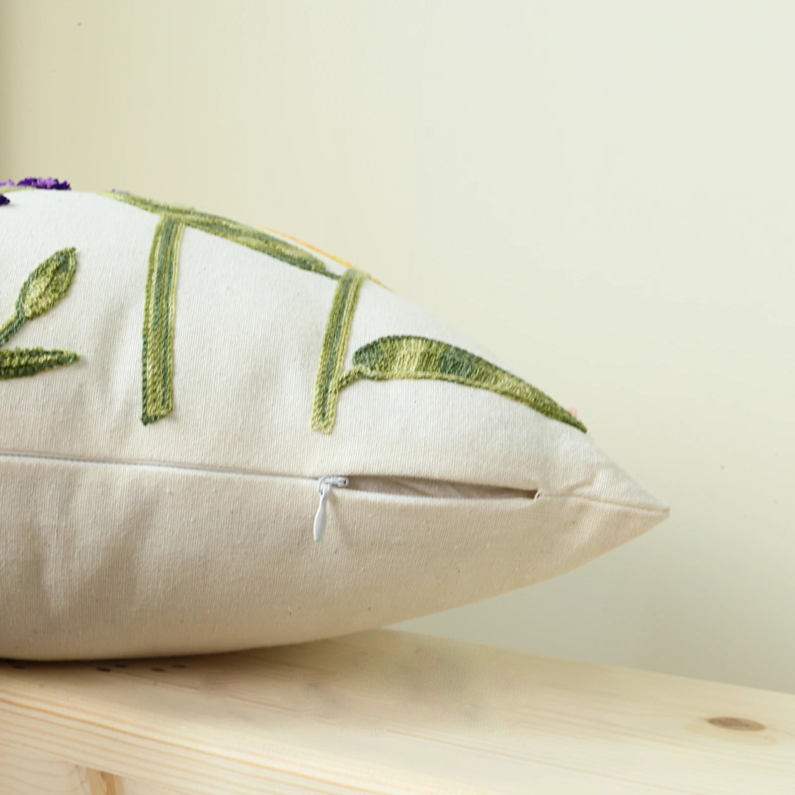 Stickkissenbezug mit Sonnenblumenmuster – Polyester – 45cm-50cm