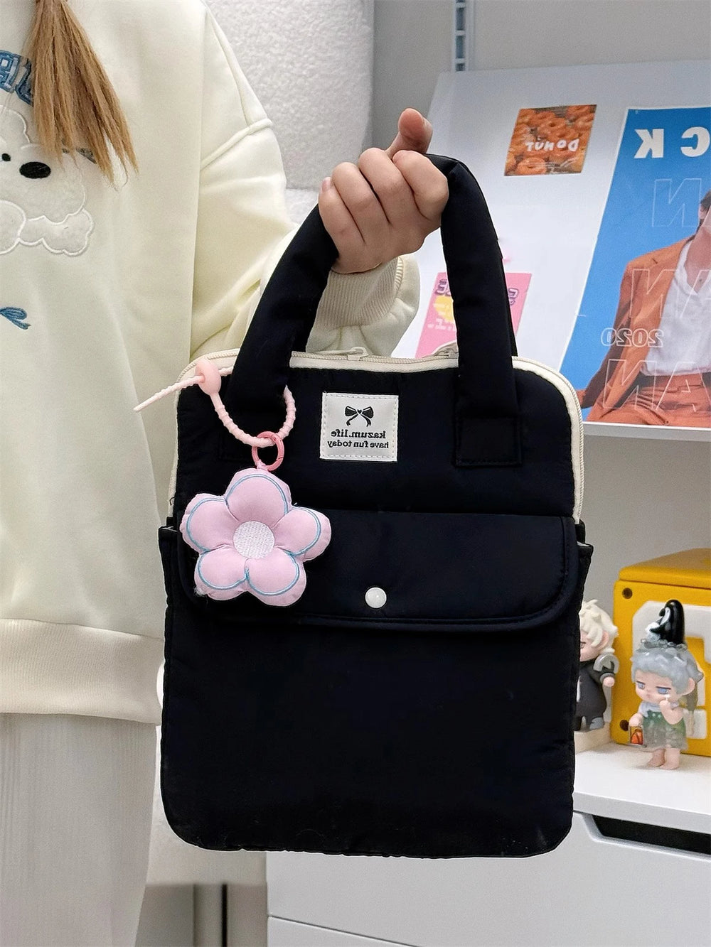 Stilvolle Polyester-Laptop-Tasche – Solides Design – Unisex