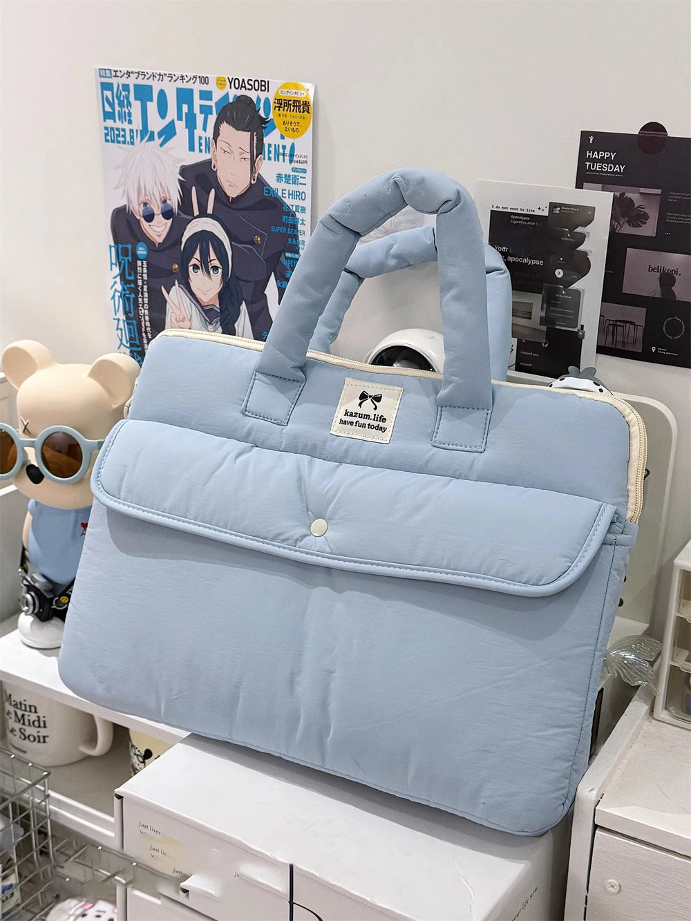 Stilvolle Polyester-Laptop-Tasche – Solides Design – Unisex