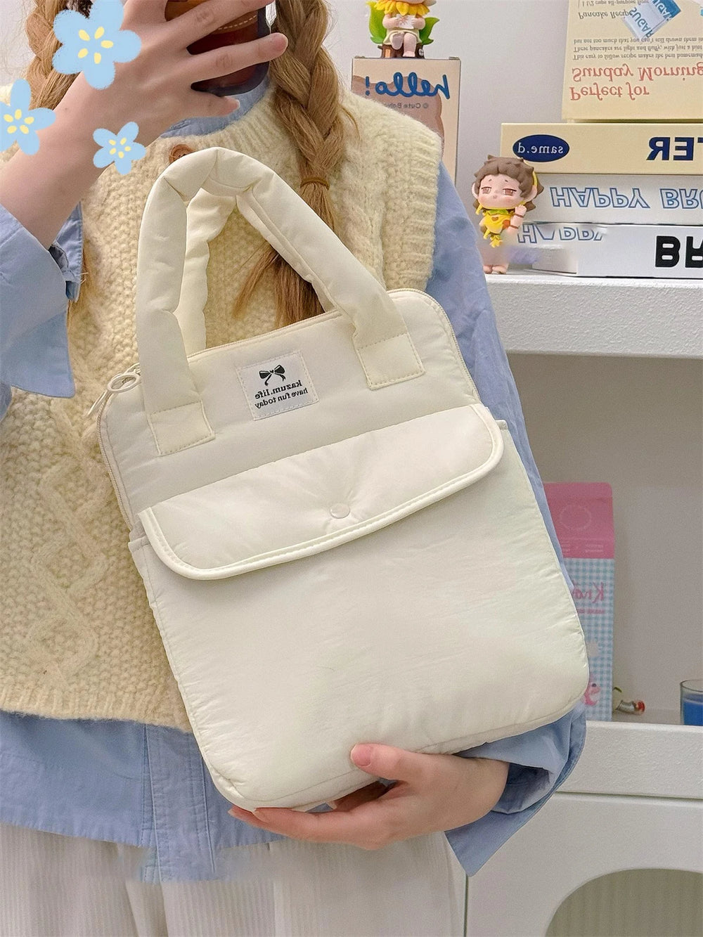 Stilvolle Polyester-Laptop-Tasche – Solides Design – Unisex