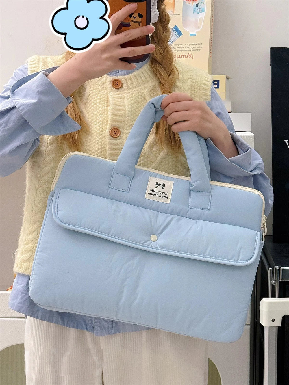 Stilvolle Polyester-Laptop-Tasche – Solides Design – Unisex