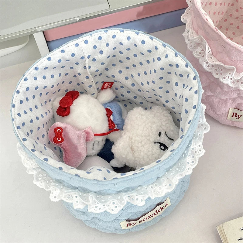 Stoff-Aufbewahrungskorb - Boho Design - 15x14cm