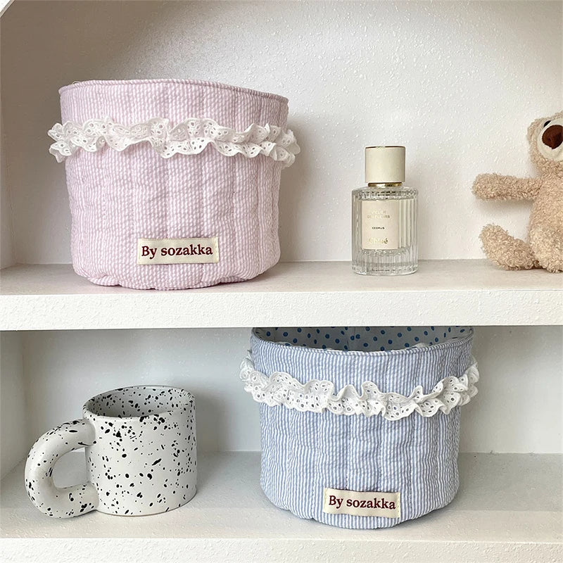 Stoff-Aufbewahrungskorb - Boho Design - 15x14cm