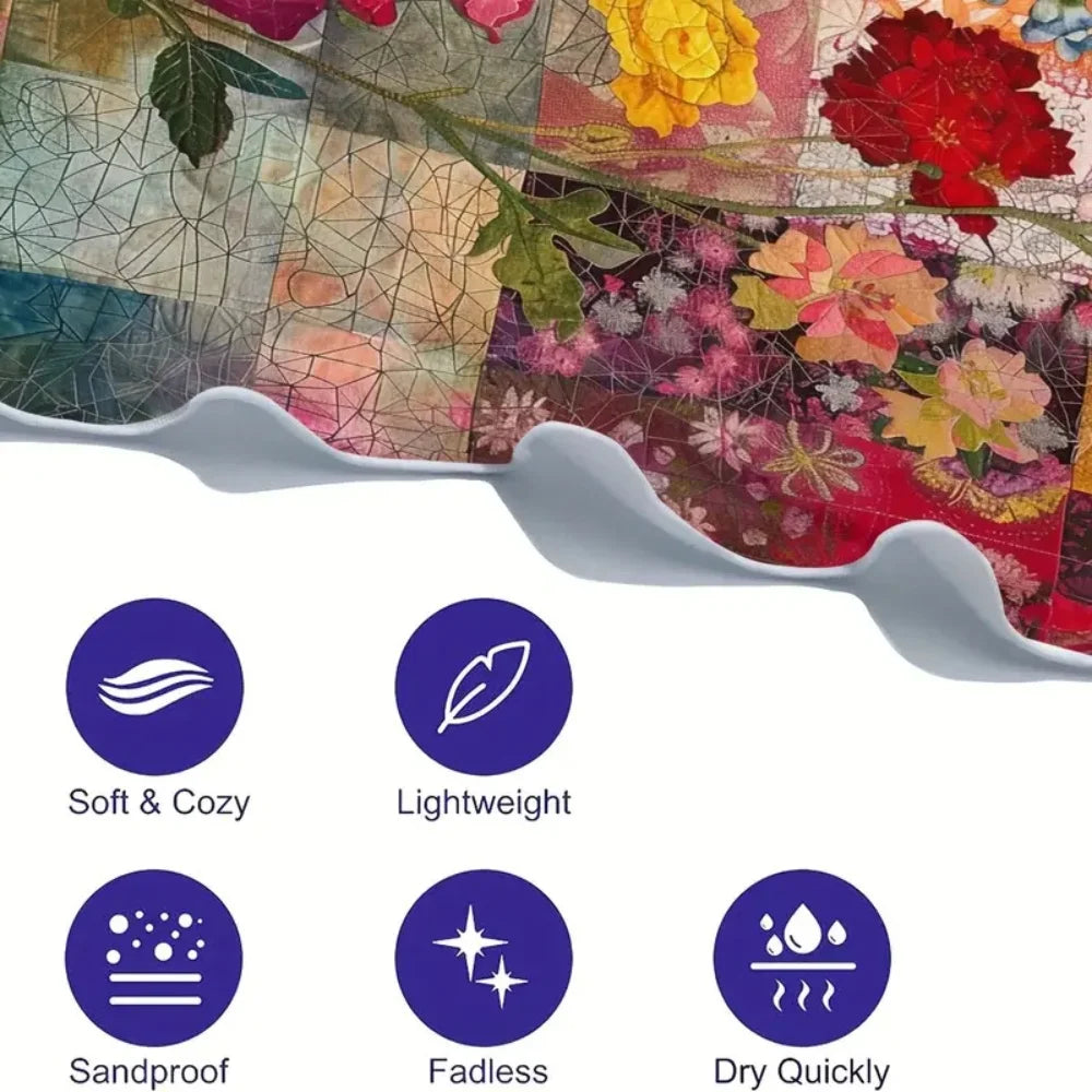 Schnelltrocknendes Strandtuch aus Baumwolle in Blau, Grösse: 70x140 cm