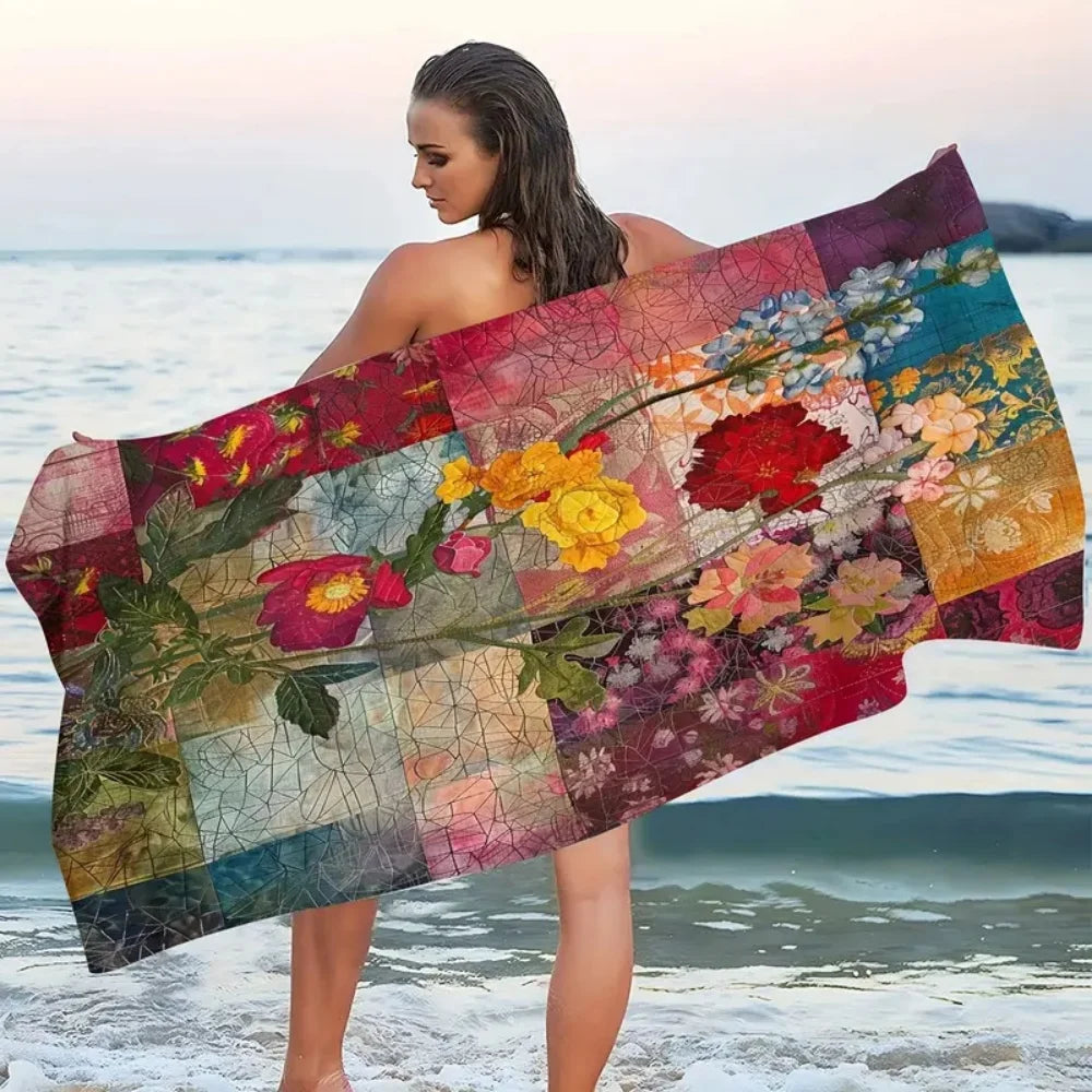 Schnelltrocknendes Baumwoll-Strandtuch in modernem Stil, Farbe: Blau, Grösse: 80x160cm